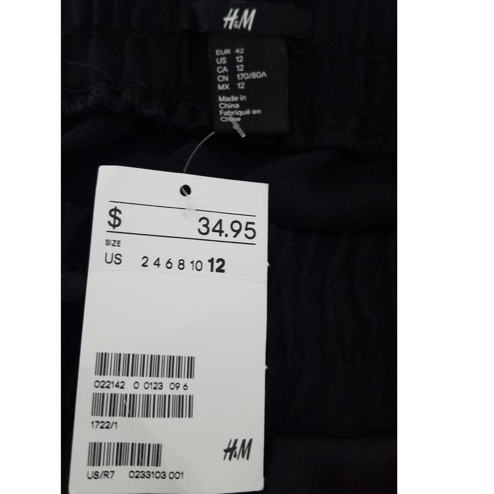 SOLD! H&M New Tuxedo Stripe Drawstring Jogger Pant Black Size 12 NWT - Picture 7 of 8